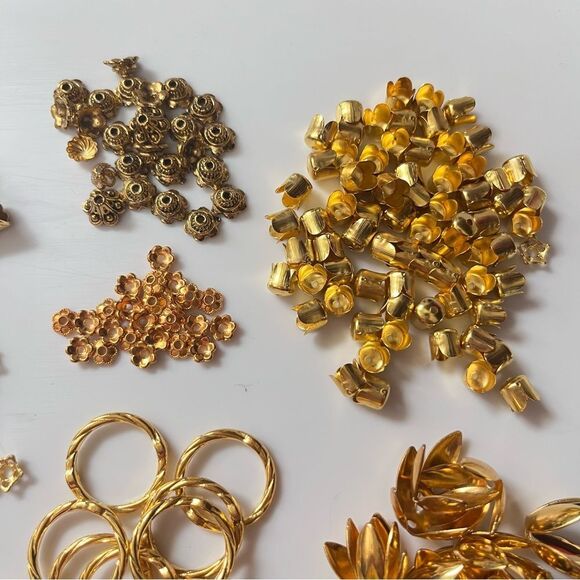 Gold Metal Jewelry Making Supplies Lot - Picture 4 of 8
